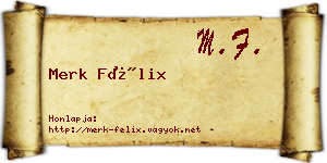 Merk Félix névjegykártya